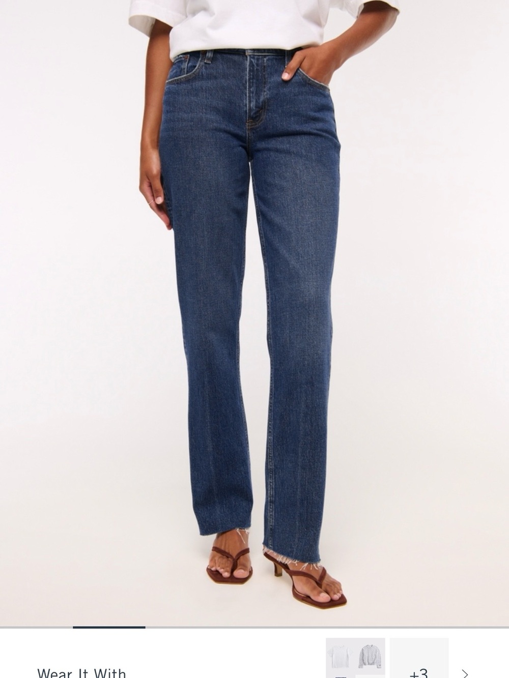 Abercrombie & Fitch Women's Straight-Leg Jeans in Indigo Blue